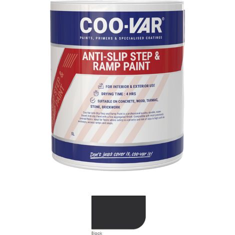 CooVar Anti Slip Step and Ramp Paint - Black - 1 Litre