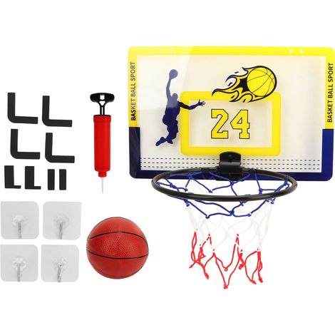 Panier de basket intérieur pour enfants, suspendu et portable, fixation sur porte, jouet de basket pour maison, fête de piscine, jeu sportif familial (1/5)