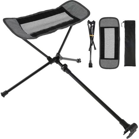 Outdoor-Klappstuhl, Ottoman, tragbarer Sessel, bequeme ausziehbare Fußstütze, Beinauflage, Mondstuhl-Set zum Wandern, Angeln und für den Strand (grau) (1/2)