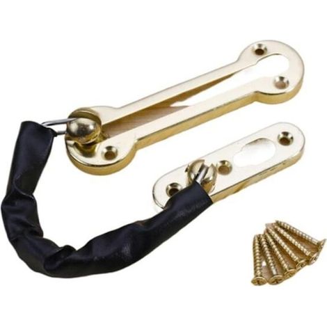 Anti-theft door lock with thick stainless steel chain for hotel room (gold) - AquaForge (1/5)