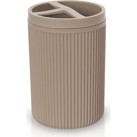 Portaspazzolini da appoggio tortora in plastica Ring (1/4)