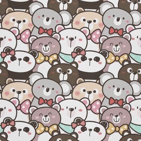 Tela decorativa para exteriores Oxford - motivo de oso, koala y panda - kawaii I DX561 (1/5)