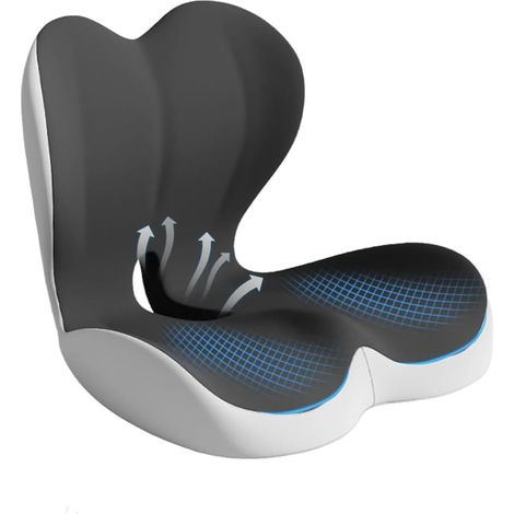 Sitzkissen aus hochdichtem Memory-Schaum. Ergonomisches Design für maximale Linderung von Rückenschmerzen und Ischias. (1/5)