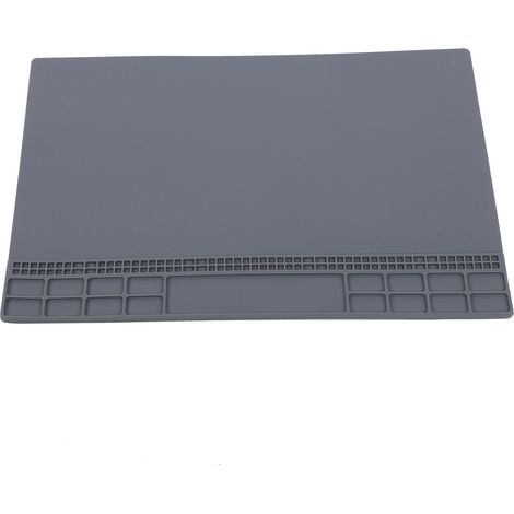 Tapis de réparation en silicone résistant à la chaleur pour ordinateur, téléphone et station de soudage - 350 x 250 x 4 mm - Gris (1/5)