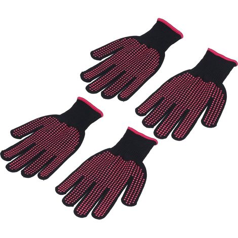 Lot de 4 Gants Antidérapants Résistants À la Chaleur, Double Face, pour Coiffure, Fers À Friser et Toute Cuisine (1/5)