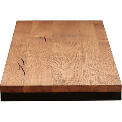 Rallonge pour table ronde extensible en chêne brun 130 cm PALERME (40 cm) (1/4)