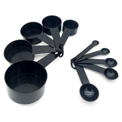 Set de tasses et cuillères à mesurer - 10 pièces - Mesures américaines - Ustensiles de mesure pour cuisine et pâtisserie - Tasses doseuses - Cuillères doseuses (1/4)