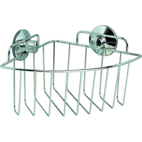 King Home MENSOLA ANGOLARE CON VENTOSE cromata con finitura a specchio 18x11x18h cm (1/4)