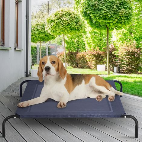 Lit de Chien Elevé Berceau de Chien avec Cadre en Fer 130x90x20CM Capacité de Charge 70KG (1/3)