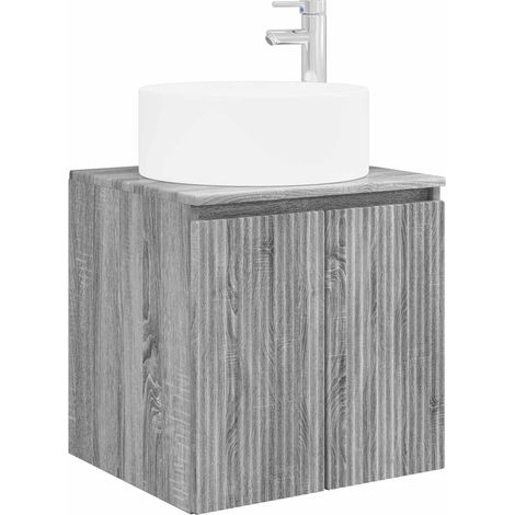 Wall-mounted Sink Vanity Grey Sonoma 49.5 x 44.5 x 65.5 cm vidaXL
