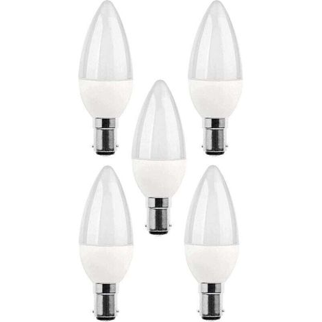 Lot de 5 ampoules 5w LED B15, équivalent à une ampoule à incandescence de 25 W, 270 lm, lumière du jour 3000 K, C35 SBC B15 à petit culot à baïonnette [Classe énergétique A+] (1/4)