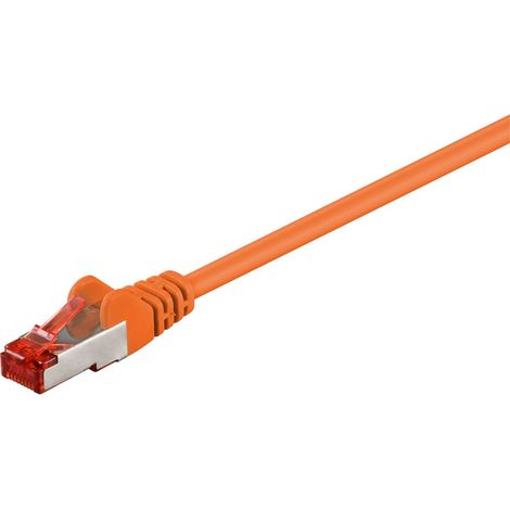 CAT 6 Patchkabel, S/FTP (PiMF), orange, Kupferkaschierter Aluminiumleiter (CCA). Kabellänge 2 m