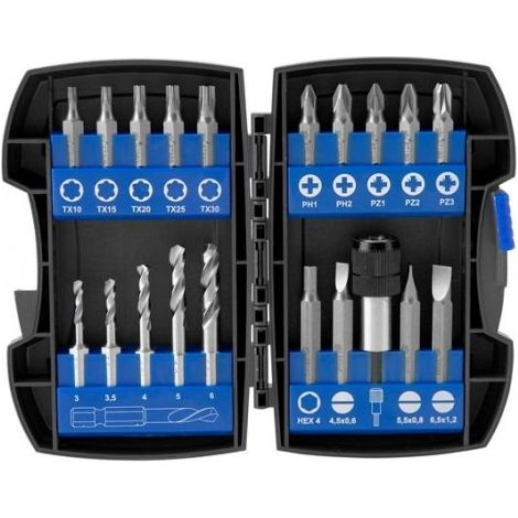 JUEGO BROCAS-PUNTAS-ATORNILLAR 20-UDS.-1500-SET 3-6 - IZAR