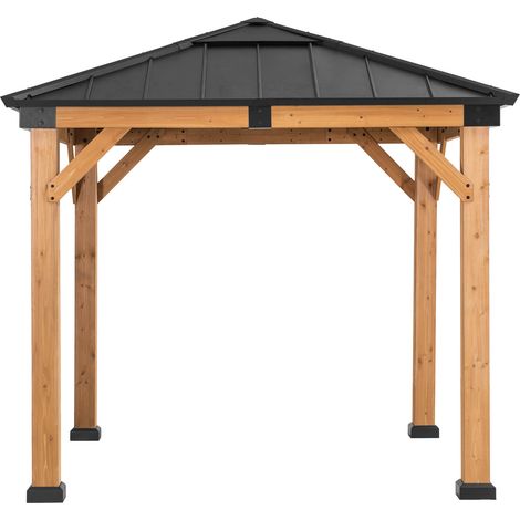 Gazebo in legno cedro RAPI - 273cm x 273cm, antracite (1/5)