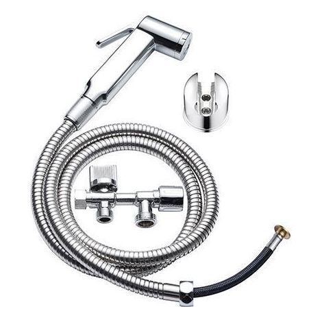 Kit de douchette pour WC - Edouard Rousseau - ABS chromé - Robinet 3 voies - Flexible 1,2 m (1/5)