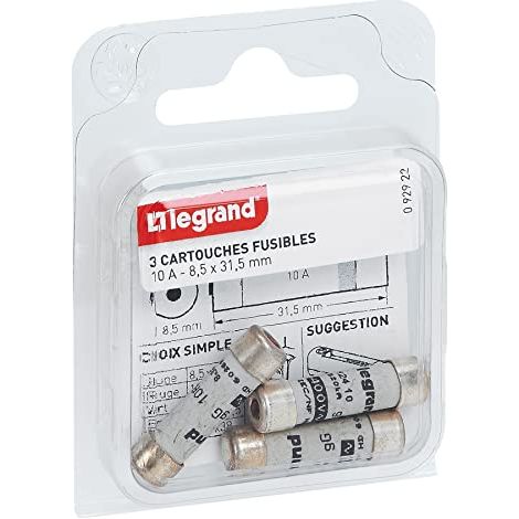 Legrand LEG92922-3 cartucce fusibili 10 A 8,5 x 31,5 (1/4)