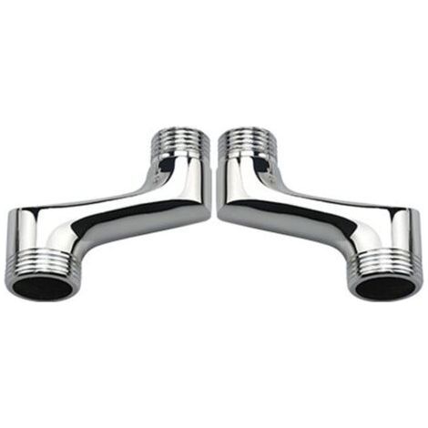 Raccord Contre Coudé Douche,Laiton Coudé RéDucteur,Bras Pivotant RéGlable,Raccord Mural Contre Coudé,Raccord Excentré 1/2 3/4,Chrome (1/2)