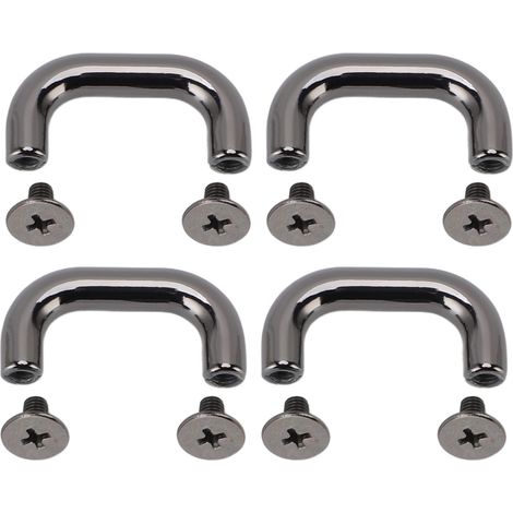20 Sets U-förmige Ringschnallen, 5,5 mm gekreuzte Schrauben, Bogenbrückengriff-Beschläge für Handtaschen, Schreibtischschubladen, Gunmetal (1/5)