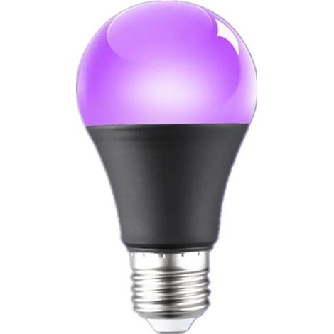 Lampes de croissance pour plantes (1 ampoule noire, 85-265 V CA, 12 W) Ampoule UV violette noire 12 W E27 - Décoration lumineuse pour fêtes et bars (1/5)
