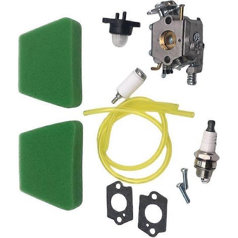 Kit carburateur pour tronçonneuse Partner 350 351 370 390 420, McCulloch 333 335 338, Poulan 050 2055 2115 : pompe d'amorçage, bougie et kit de carburateur (1/3)