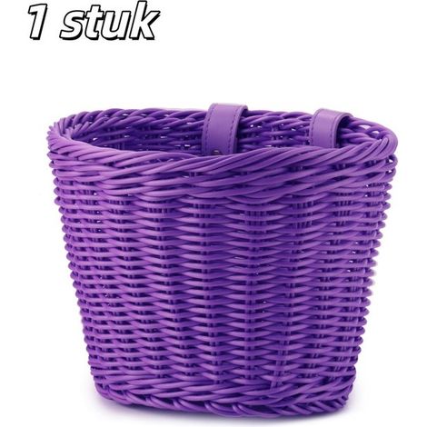 Mini panier de vélo – Panier décoratif pour draisienne, trottinette ou vélo enfant – Accessoire unisexe – Violet (1/5)