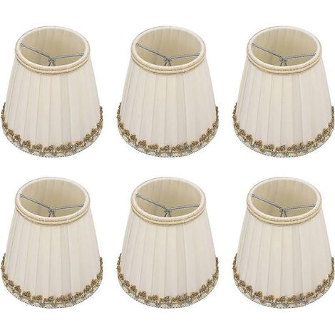 Online Store - Lot de 6 petits abat-jour souples, sûrs et faciles à installer, pour lampes de table modernes et légères (ampoules E14). (1/5)