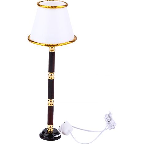 Lampe de sol miniature 1:12 en métal pour maison de poupée - Modèle détaillé avec fil