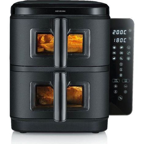Friteuse sans huile - SEVERIN - AirFryer FR2468 - Capacité 11 L - Double cuve - 9 programmes - Écran tactile - 2600 W (1/5)
