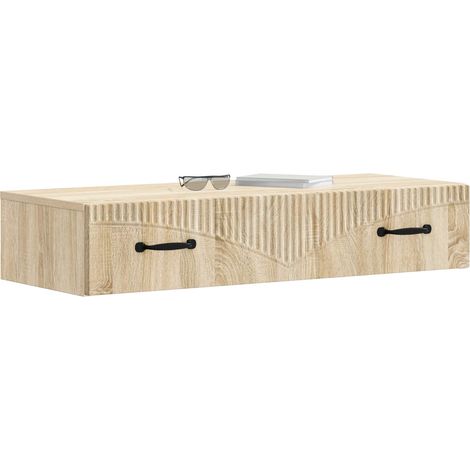 Maison Exclusive - Tavolino da Parete Laterale Rovere Sonoma 87,5 x 34,5 x 17 cm
