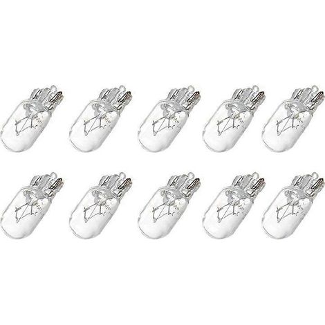 Ampoule halogène T10 12V 5W 168 194 W5W pour voiture, lot de 10, blanc chaud (1/5)