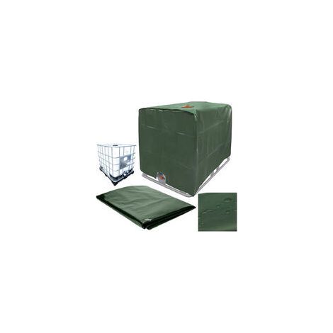 Bâche de réservoir d'eau, Bâche Couverture Réservoir IBC pour Cuve 1000L, Capôt de Protection Container Citerne Eau, Anti-poussière Anti-UV Anti-Pluie, 120x100x116cm (vert) (1/5)