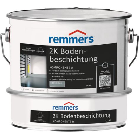 Remmers - silbergrau, seidenglänzend, Beton- und Bodenfarbe, für stark beanspruchte Flächen