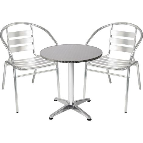 Bistrogarnitur 3-teilig Aluminium / Edelstahl-M950249+2xM537474 (1/5)