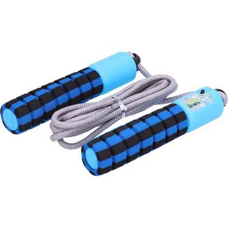 Unisex-Springseil mit elektronischem Zähler, verstellbares Springseil für Fitnessübungen, Blau (1/5)