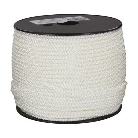 Corderies Tournonaises – Drisse polyamide tressé blanc – Longueur 150 m – Diamètre 4 mm – Résistante aux U.V. et imputrescible – Usage extérieur (1/2)