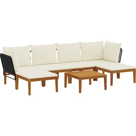 vidaXL 7 uds. Madera de Acacia Sólida y Cuerda Natural (1/2)