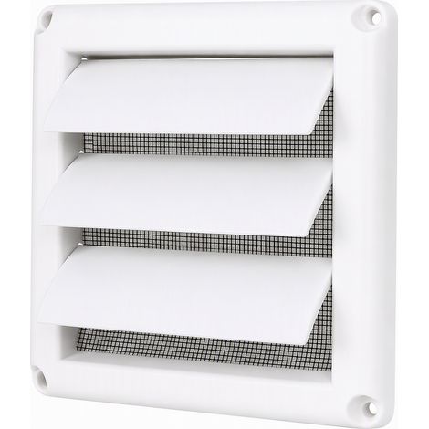 Grille d'aération à volets automatiques 10,2 cm (4 pouces), anti-pluie, pour sèche-linge et VMC, avec moustiquaire (1/4)