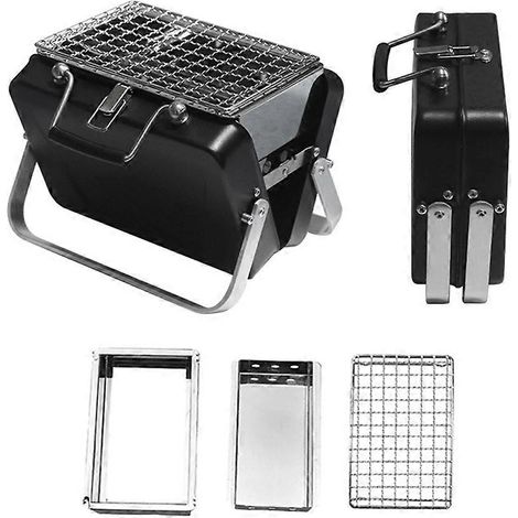 Barbecue compact au charbon de bois - Réchaud de table portable pour la cuisine en plein air, idéal pour les voyages en camping-car, les pique-niques, le jardin et la terrasse. (1/5)