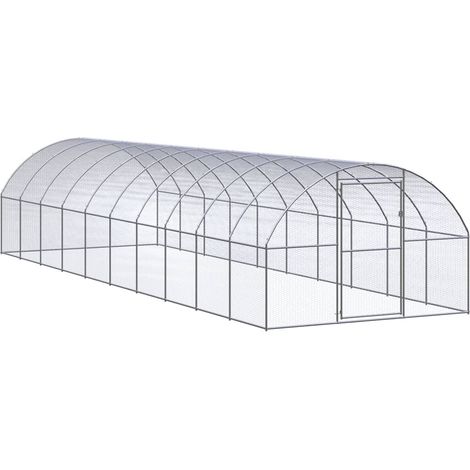 Outdoor-Hühnerstall 3x10x2 m Verzinkter Stahl