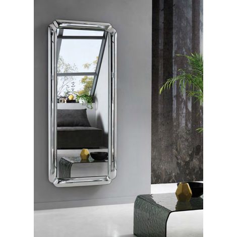 Specchio rettangolare con cornice in cristallo fuso ODESSA Argento (1/3)