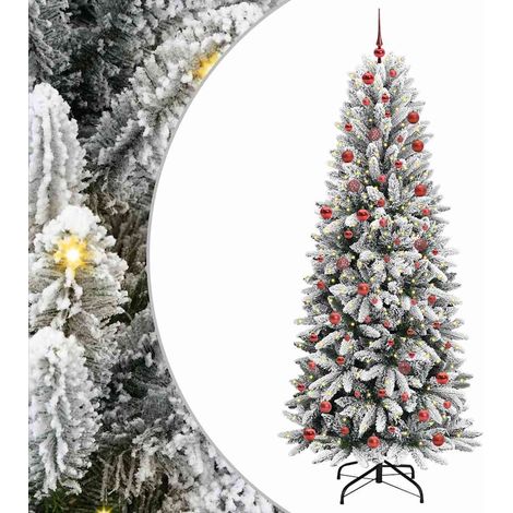 Künstlicher Weihnachtsbaum mit 300 LEDs mit Ständer Weiß 210 cm