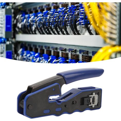Kit d'outils de sertissage RJ45 (Cat5, Cat5e, Cat6, Cat6A) : outil de sertissage 50 pièces, connecteurs RJ45 Cat6 RJ45 50 pièces, capuchons de protection pour connecteurs, testeur de câbles, coupe-câb (1/5)