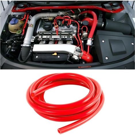 6mm De Diamètre Intérieur 3m Tuyau à Vide En Silicone Voiture, Universel Haute Température Tuyau à Vide En Silicone Pour Moteur Voiture Moto Tracteur Petits Moteurs (Rouge) (1/5)