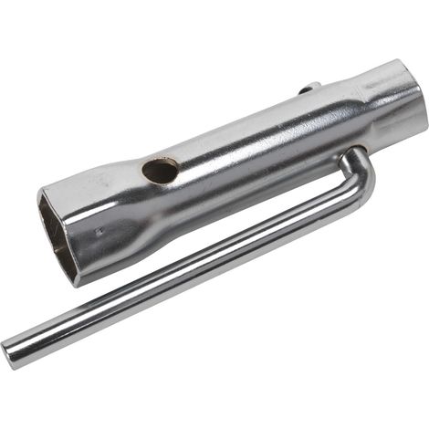 Sealey MS158 Long Reach Double End Spark Plug Box Spanner with L-Bar 17/21mm