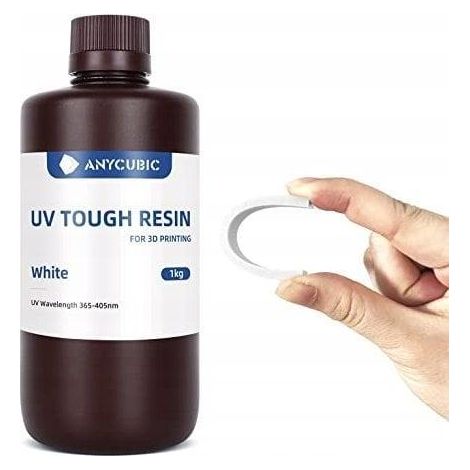 Resina Anycubic Tough White durezza 76 Shore D flessibile