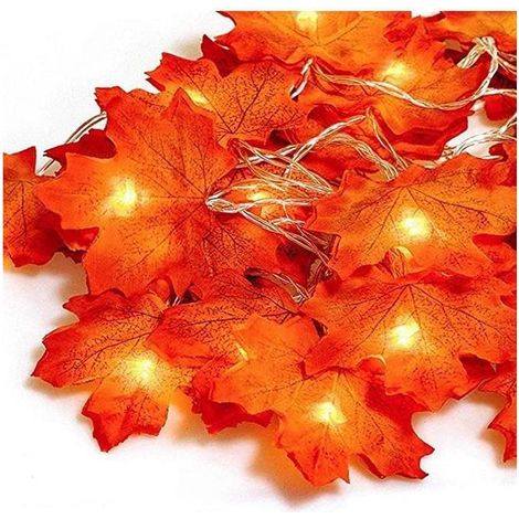 Couronne d'automne 3m 20 lumières décoratives d'automne décoration d'Halloween décoration de Thanksgiving (1/4)