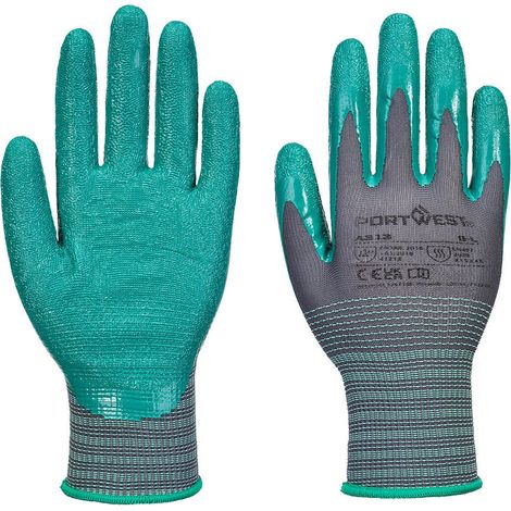 Portwest A313 1 PAIR Grip 15 Nitrile Crinkle Glove Size 9 Large (1/3)