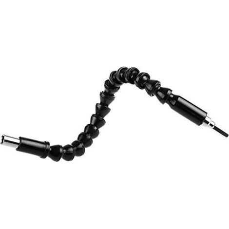 Rallonge flexible 1/4" pour tournevis, porte-embout de perçage magnétique noir de 11,6 pouces. (1/5)