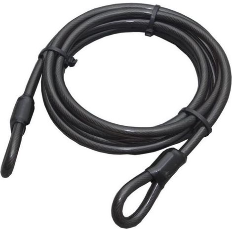 Câble Antivol - Acier Tressé Ø12 mm - Longueur 5 m - Boucles Intégrées - Pour Bateau Jardin Équipement Extérieur - 1 Pièce (1/2)