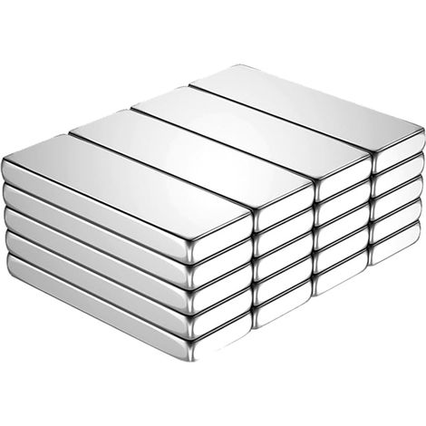 20 Pièces Aimants Néodyme Puissants 30x10x3 mm, Aimants Plats Rectangulaires avec Revêtement Triple Anti-Rouille pour Bureau, Frigo, Tableau Blanc, Bricolage (1/5)